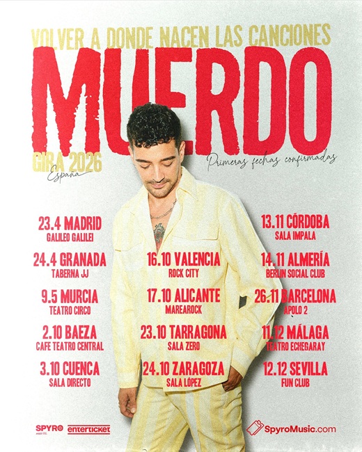Muerdo presenta en España la gira “Volver a donde nacen las canciones”